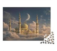 Mosquée Dôme Doré Nuit Nuageuse Puzzle 1000 Pièces pour Adultes Papier Décoration Famille 52x38cm/1000pcs