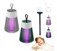Mosquiguard Lampe-Anti-Moustique, Mozz Guard Anti Moustique, Rechargeable Tue Mouche Electrique Avec Lampe Camping IntéGréEs, Portable & éTanche, Pour Camping, IntéRieur Et ExtéRieur (Vert+Gris)