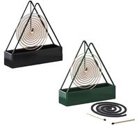 Mosquito Coil Holder Portable Coil Incense Burner, Full Metal Triangular Hanging Coil Tray Ash Catcher Storage Bracket,Coil Vertical Stand Support Base for Indoor Outdoor Camping