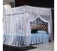 Mosquito net, three-door stainless steel thickened floor presser foot without punching 1.5m / 1.8m bed, reinforcement + water blue side door 180 * 200cm,-Standard + white side door_120 * 200cm