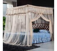 Mosquito net, three-door stainless steel thickened floor presser foot without punching 1.5m / 1.8m bed, reinforcement + water blue side door 180 * 200cm,-Standard + jade side door_200 * 200cm