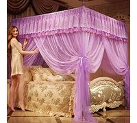 Mosquito nets with three doors to the floor and mosquito nets, yurt mosquito nets 1.2 m / 1.5 m / 1.8 m bed double home jade 1.8 * 2.0 m 32mm bold column-purple_2 * 2.2m 25mm bold column