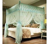 Mosquito nets with three doors to the floor and mosquito nets, yurt mosquito nets 1.2 m / 1.5 m / 1.8 m bed double home jade 1.8 * 2.0 m 32mm bold column-green_2 * 2.2m 22mm bold column