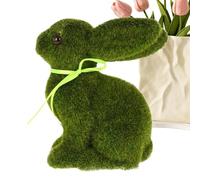 Moss Bunny - Animal simulé de 5 pouces | Ornement de flocage en mousse - Décoration de table en forme de lapin en mousse verte avec une forme mignonne pour la décoration de salon, les étagères, les ac