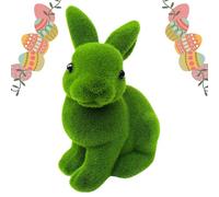 Moss Bunny Figurine - Statue de lapin de Pâques verte, ornement décoratif de jardin en gazon synthétique | Mignon dessins animés d'animaux d'animaux d'art d'intérieur ornements de lapin, charmant est