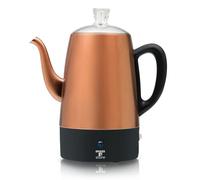 Moss & Stone Percolateur à café électrique, corps en cuivre avec couvercles en acier inoxydable, percolateur électrique, 10 tasses (cuivre)