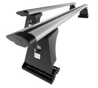 Mossa Barres de Toit en Aluminium adapté pour Peugeot 207 Hayon (2006-2012) - Porte-Bagages de Voiture Argent - Points de Montage 2