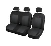 Mossa Housses siège sur Mesure adaptées pour Renault Trafic III 2014-.. 2E3 | Van - seulement les sièges avant - 1+2, accès au compartiment de rangement sur le siège passager