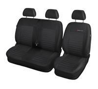 Mossa Housses siège sur Mesure adaptées pour Renault Trafic III 2014-.. 2E4 | Van - seulement les sièges avant - 1+2, accès au compartiment de rangement sur le siège passager