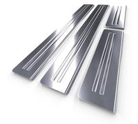 Mossa Kit de Plaque de seuils de Porte en Acier adapté pour Toyota Highlander IV SUV 5 Portes (2019- ) - 2L - Argent (satiné)