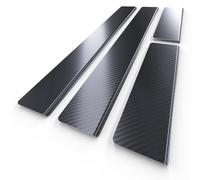 Mossa Kit de Plaque de seuils de Porte en Acier adapté pour Toyota Yaris IV Hayon 5 Portes (2020- ) - St - Noir (Feuille de Carbone)