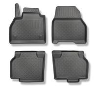 Mossa Tapis de Sol en TPE adapté pour Renault Kangoo II Van (2008-04.2021) - Tapis de Voiture - Noir - G
