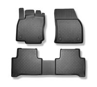 Mossa Tapis de Sol en TPE adapté pour Volkswagen Touran II Monospace (09.2015- ) - Tapis de Voiture - Noir - G