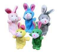 Mossettes à Doigts, marionnettes à Doigt Animal | Ensemble de Jouets interactifs de Lapin en Peluche de 5 - Puppets Animaux en Peluche Pâques de Chasse aux œufs de Pâques pour la Narration, Le Jeu de