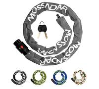 MOSSNDAR Antivol Vélo, 8mm 99cm 1170g Cadenas Vélo avec 2 Clés, Cadenas Vélo Antivol avec Rotation à 360° et Couvercle Anti-poussière, Chaîne Vélo Antivol pour Moto Vtt Porte Portail Clôture (Gris)