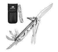 Mossy Oak Couteau Multifonction de Poche 12 en 1, Ciseaux, Tournevis, Outil Multifonction en Acier Inoxydable avec Etui, Parfait pour Extérieur, Camping, Randonnée, Réparation Simple