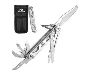 Mossy Oak Couteau Multifonction de Poche 12 en 1, Ciseaux, Tournevis, Outil Multifonction en Acier Inoxydable avec Etui, Parfait pour Extérieur, Camping, Randonnée, Réparation Simple