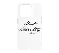 Most Ardently - Darcy in Jane Austen Écriture Manuscrite Noir Coque pour iPhone 15 Pro