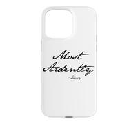 Most Ardently - Darcy in Jane Austen Écriture Manuscrite Noir Coque pour iPhone 15 Pro Max