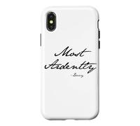 Most Ardently - Darcy in Jane Austen Écriture Manuscrite Noir Coque pour iPhone X/XS