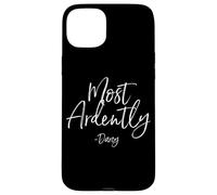Most Ardently - Darcy Script Pride and Prejudice Impression Blanche Coque pour iPhone 15 Plus
