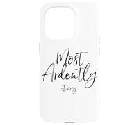 Most Ardently - Darcy Script Pride and Prejudice - Imprimé Noir Coque pour iPhone 15 Pro