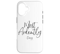 Most Ardently - Darcy Script Pride and Prejudice - Imprimé Noir Coque pour iPhone 16