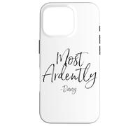 Most Ardently - Darcy Script Pride and Prejudice - Imprimé Noir Coque pour iPhone 16 Pro