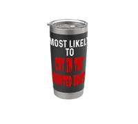 Most Likely To Cry In The Hanted House Funny Halloween Gobelet isotherme en acier inoxydable double paroi