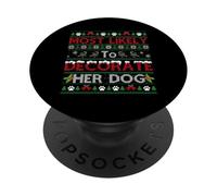 Most Likely to Decorate Her Dog Funny Christmas Sweater PopSockets PopGrip Adhésif