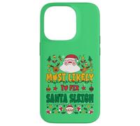 Most Likely to Fix Santa Sleigh Outfit Funny Xmas Pajamas Coque pour iPhone 14 Pro