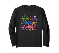 Most of My Friends are Animals Funny Animal Lover Manche Longue