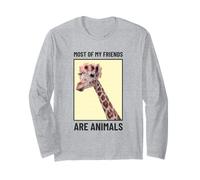 Most of My Friends are Animals (Graphique Girafe Amusante) Manche Longue