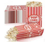 MOSTFUN 150 PièCes Sachet Pop Corn, Sac Pop Corn Rouge Blanche Rayé, Petites Boite Pop Corn, Sacs à Popcorn Sacs à Bonbons pour Les Fêtes, Anniversaires, Mariage, Soirées Cinéma (9x6x21cm)