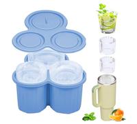 MOSTFUN Bac à Glacon pour Stanley Cup, 3 en 1 Bac à Glaçons Avec Couvercle pour Gobelets de 20 à 40 Oz, Réutilisable Glacons Moule pour Cocktails, Whisky, Café et Jus de Fruits, Bleu