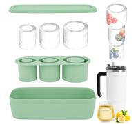 MOSTFUN Bac à Glacon pour Stanley Cup, 3 en 1 Bac à Glaçons Avec Couvercle pour Gobelets de 20 à 40 Oz, Réutilisable Glacons Moule pour Cocktails, Whisky, Café et Jus de Fruits, Vert