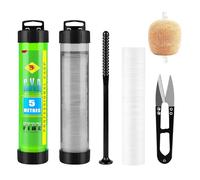 MOSTFUN Recharge en maille PVA de 5 m pour pêche à la carpe, kit de maille en PVC de 37 mm de large avec ciseaux, sacs en PVA, accessoires de pêche à la carpe avec entonnoir et piston, sacs en maille