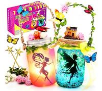 Mostof Kit Lanterne De Fée, Bricolage Créatif, Cadeau Fille 6-12 Ans | Veilleuse Télécommandée, 2 Pots LED, Déco Papillons, Papier Vœux, Projets Artistiques DIY, Idée Cadeau Créatif Enfant