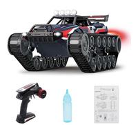 Mostop 1/12 Réservoir à haute vitesse télécommandé, voiture télécommandée 4 roues motrices, 2,4 GHz avec 2 batteries, camion blindé de l'armée dérivant rotatif à 360° pour enfants et adultes