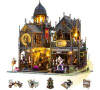 Mostop Kit de Construction de Maison de poupée Miniature en Bois avec lumière LED et débutant, idée de Chambre créative pour Enfants/Adultes, Maison Magique, Kits de Bricolage (château de Huoluo)