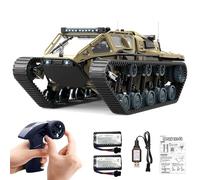 Mostop Réservoir télécommandé 1/16 - Véhicule militaire tout-terrain 2,4 GHz - Réservoir de dérive 2 batteries - Rotation 360° - Camion blindé