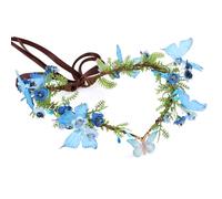 MOSTORY Couronne d'elfe papillon bleu pour cosplay de la Renaissance, coiffe de fleur de la forêt pour costume de fée des bois pour femme