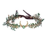 MOSTORY Diadème celtique fait à la main avec couronne de fée lune, elfe - Pour mariage, fête - Vert forêt - Pour cosplay, mariage, renaissance, foire, enterrement de vie de jeune fille, bal de fin