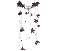 MOSTORY Tête de fée noire à fleurs - Serre-tête gothique - Couronne d'elfe sombre pour tenue de sorcière - Accessoire d'Halloween pour femme - Costume de renaissance équitable - Cosplay