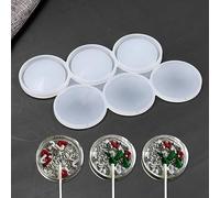 mostsom Lot de 2 moules à sucettes ronds 3D en silicone pour bonbons, loisirs créatifs, bijoux créatifs, couleur populaire, moule à sucettes (I _ rond 3D)
