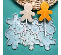 mostsom Lot de 2 moules en silicone pour sucettes en forme de bonhomme en pain d'épices