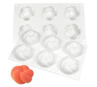 mostsom Moule en silicone 3D en forme de hamster pour dessert, gâteau, mousse, cœur pour la fabrication de savon fait à la main, moule à chocolat (forme torsadée en corde à nouer)