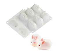 mostsom Moule en silicone en forme de mini lapin pour la cuisson au chocolat, biscuits, muffins, cupcakes, brownies, pudding (lapin D _ 13 x 13 x 4 cm)