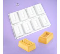 Mostsom Moule en silicone rectangulaire 3D pour la cuisson des desserts, de la crème glacée, du chocolat, de la cuisine, de la décoration de gâteaux, outil de cuisson (E