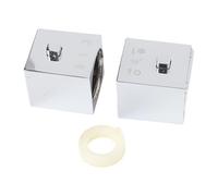 MoSundi 1 paire de boutons de poignée thermostatiques carrés de contrôle de la température de douche en finition chromée, compatibles avec les robinets de baignoire SMA